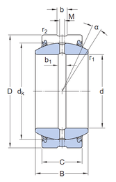 GE 280 ES-2RS Radial Spherical Plain Bearing drawing GE 280 ES-2RS Radial Spherical Plain Bearing drawing